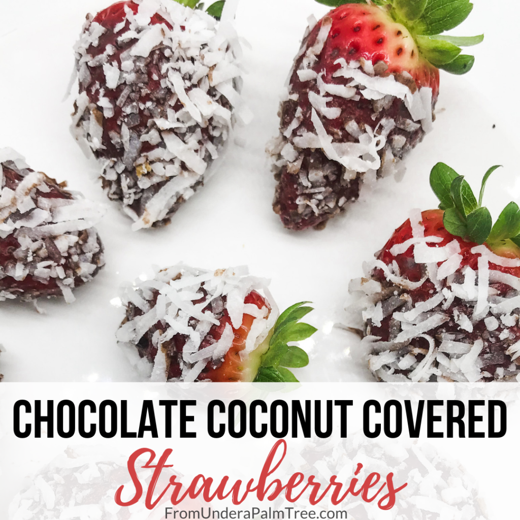 Chocolate Coconut covered strawberries | Chocolate covered strawberries | coconut dessert | valentine's day dessert | sweet treat |