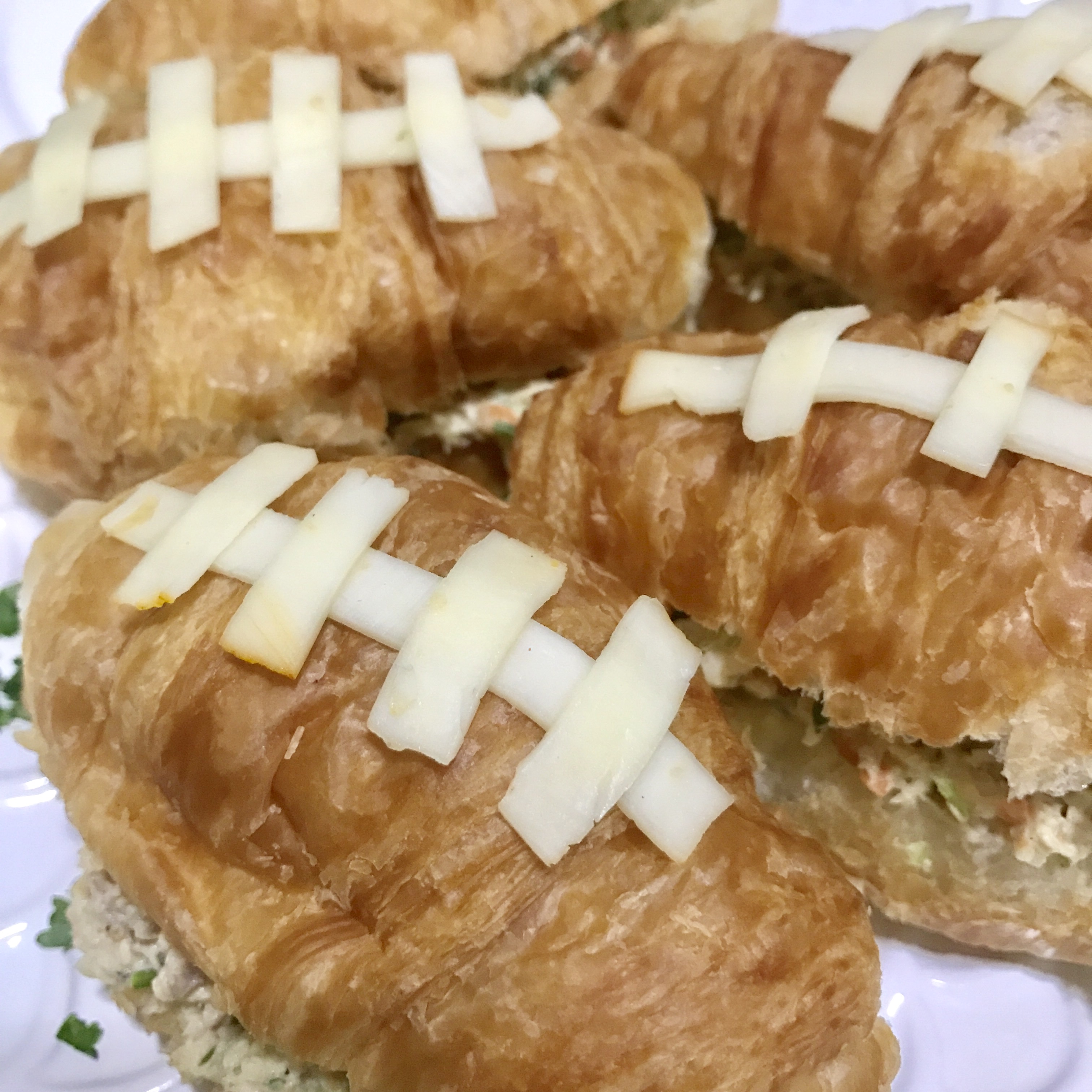 Football Croissants with Chicken Salad