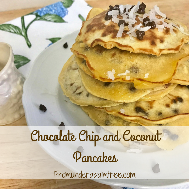 Chocolate Chip and Coconut Pancakes by From Under a Palm Tree