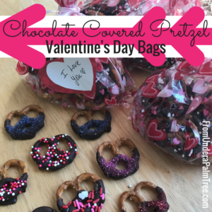 Chocolate Covered Pretzel Valentines Treat Bags by From Under a Palm Tree
