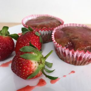 Strawberry Muffins with Strawberry-Lemon Glaze by From Under a Palm Tree