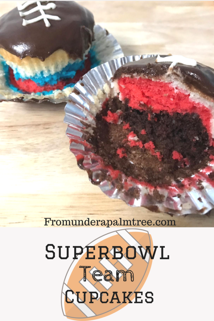 Superbowl Team Cupcakes by From Under a Palm Tree