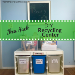 DIY Recycling Center | Ikea Hack | DIY | Recycle | Recycling Center | DIY Recycling Center | Easy ways to organize recycling | recycling organization | Ikea Hack | how to keep recycled items organized | separating recyclable items | reduce reuse recycle | how to save our earth | ways to protect our earth | sustainable living | sustainability | 