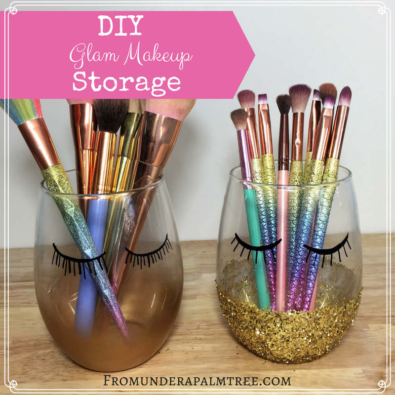 DIY Glam Make Up Storage | Makeup Storage | Makeup brush holders | DIY | Glam makeup storage | DIY | Makeup | Beauty Station | Beauty |