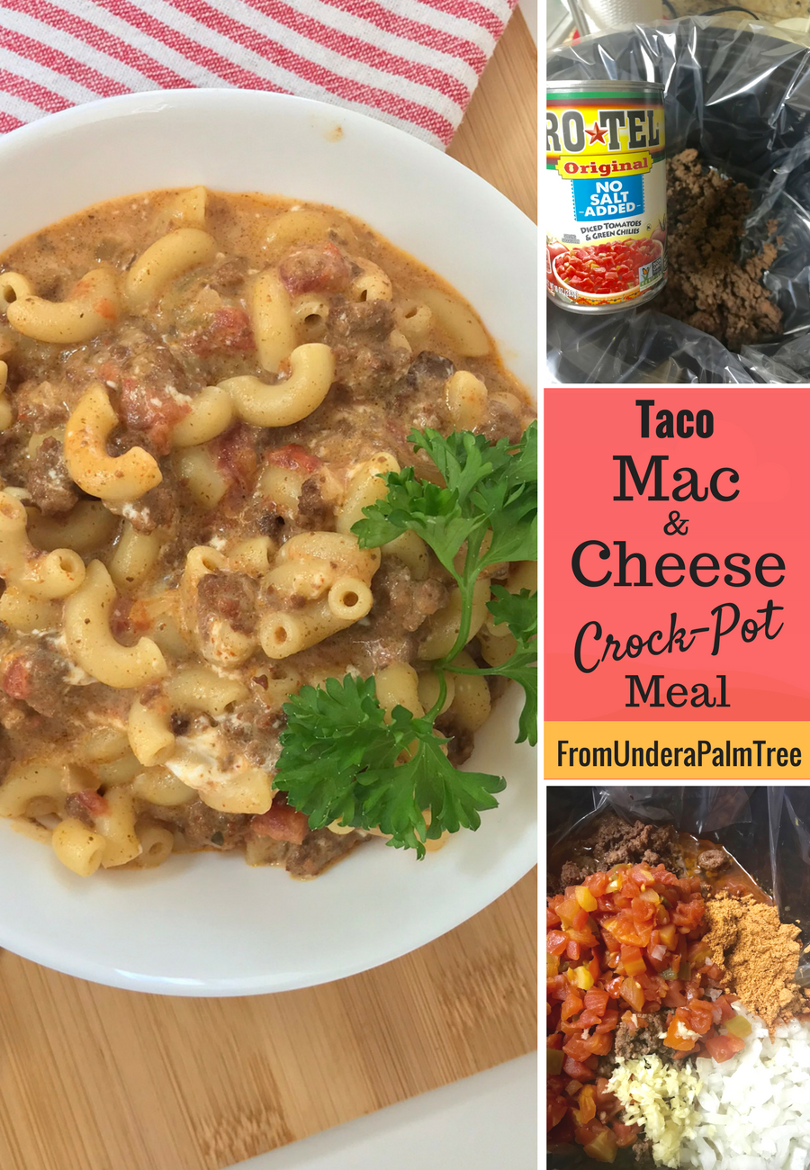 crock pot meal | easy crock pot meal | crock pot | mac & cheese in the crock pot | slow cooker meal | slow cooker recipe | easy dinner ideas | 5 minute recipe | easy ground turkey meal | kid friendly meal | mac & cheese | homemade mac & cheese | taco mac | taco recipe |