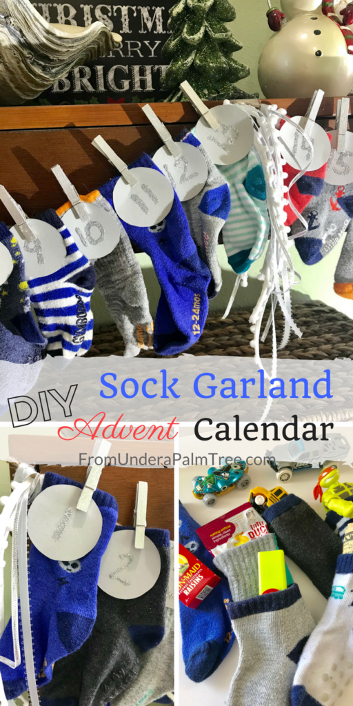 DIY Sock Garland Advent Calendar From Under a Palm Tree