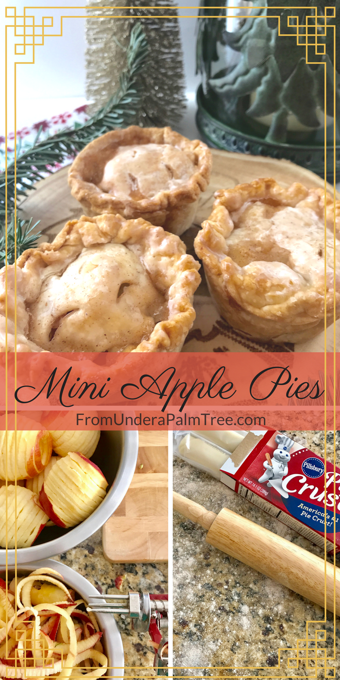 how to make mini apple pies | personal size pies | holiday pie recipe | holiday food | holiday | Christmas dessert recipes | Christmas | Christmas food | desserts | Apple Pie | Apple Pie Minis | Mini Apple Pies | warm apple pie | hostess gift | kids Christmas party foods | Kids Christmas party ideas | Pillsbury recipes | Pillsbury