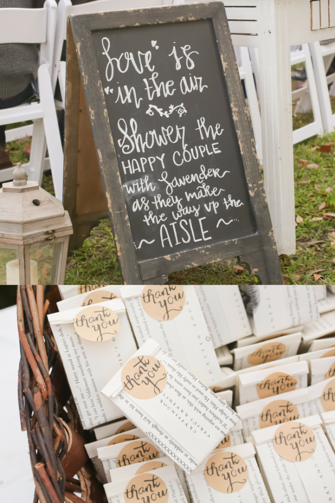How to make a wedding eco-friendly | Ways to Make your Wedding Eco-friendly | Eco-friendly | green wedding | eco | vintage | vintage wedding | recycle | reduce | reuse | lavender toss | chalkboard program | program alternatives | ceremony | program | send off | mason jar favors | eco-friendly favors | Nerdy Rustic Barn Wedding | Cranberry | pink | gold | Reception | Woodland | Old McMickey's Farm | The Barn at Crescent Lake | ideas | Wood slices | Rustic | Big Day | outdoor | barn |