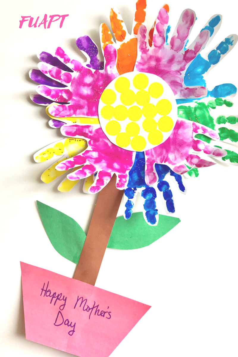 Paper Plate Handprint Mother's Day Card by From Under a Palm Tree