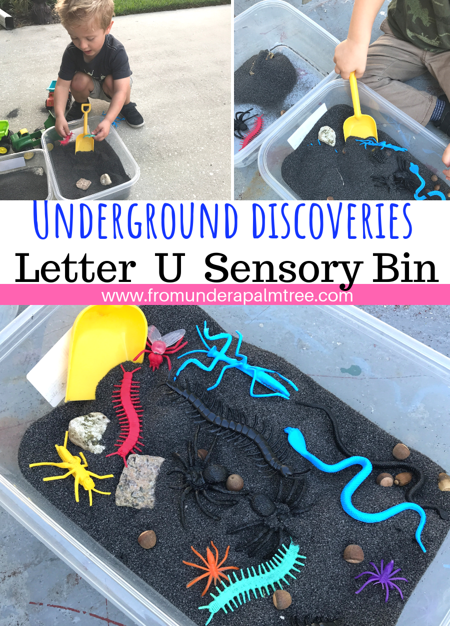 lettter U activities for toddlers | letter U | letter u activities for preschooler | letter u sensory bin | letter u sensory play | sensory play for toddlers | sensory play ideas | how to teach my toddler the alphabet | letter u lesson plan | letter u crafts for kids | letter u crafts for preschooler | preschooler activities | bug activities | fine motor play | letter u fine motor play |
