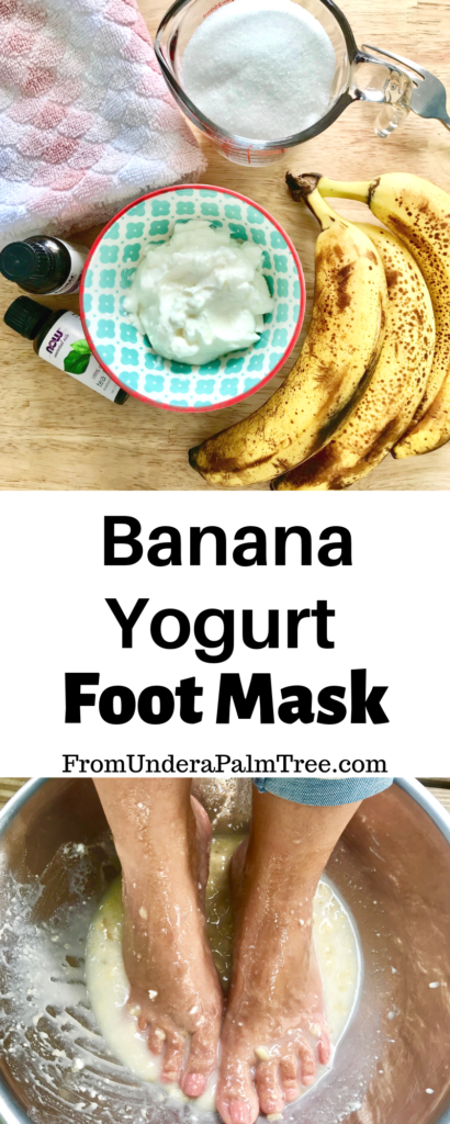 foot mask | DIY foot scrub | what can I make with old bananas | banana recipe | banana yogurt foot mask | DIY beauty ideas | homemade beauty recipes | how to live more sustainable | sugar scrub recipe | gift ideas | homemade remedies |