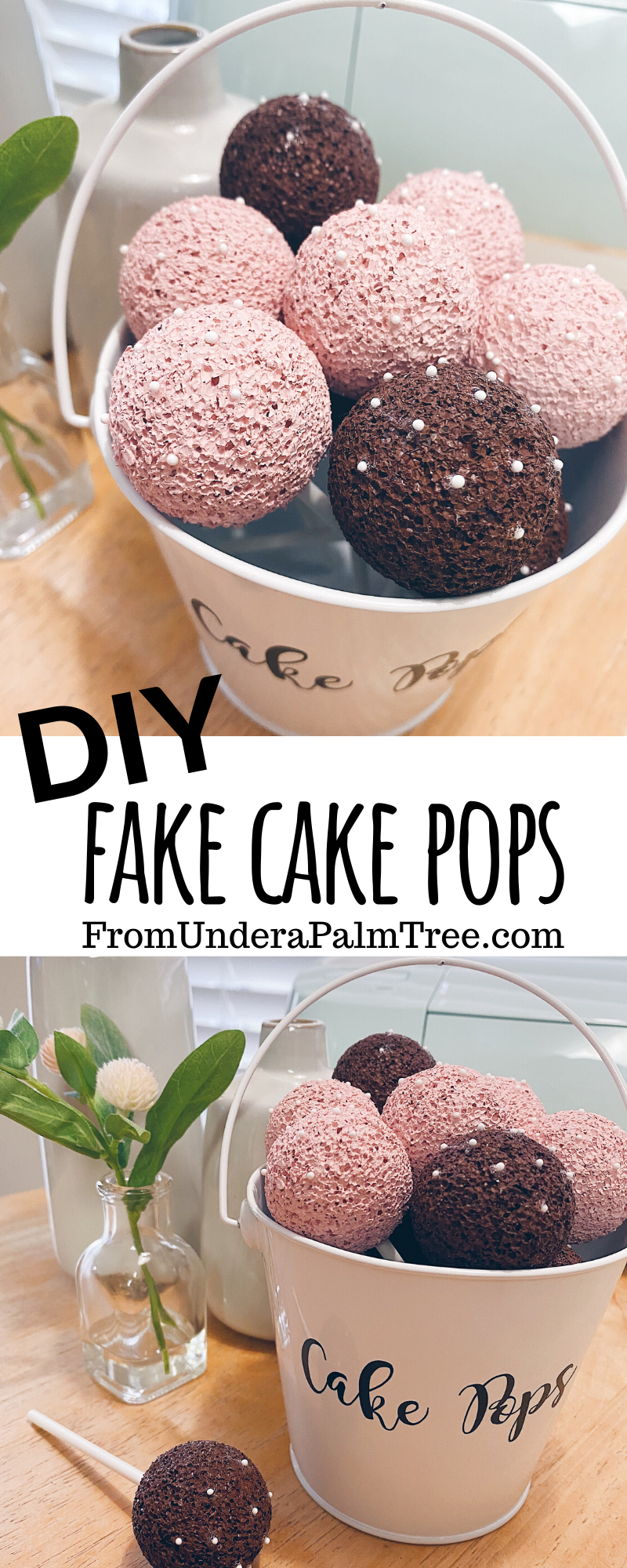 DIY cake pops | DIY play food | play food for preschoolers | mom project | how to make fake cake pops | imagination play for kids | preschool play | preschool activities | play kitchen ideas | play food |