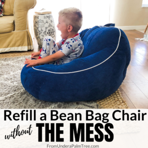 how to refill a bean bag chair | how to refill a bean bag | how to refill a bean bag without the mess | mess free bean bag refill | mom hacks | home hacks | cleaning tips | organization tips | best bean bags for kids | beast bean bag chairs | best kids chairs | 
