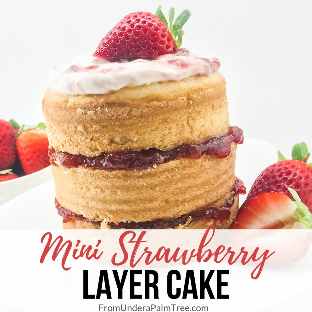 tin cake cake | mini layer cake | layer cake | layer cake recipe | easy cake recipe | easy bake cake | strawberry cake | how to layer a cake | valentines day treats | valentines day snacks | valentines day dessert | valentines day recipe | jam cake | strawberry jam cake | fresh strawberry recipe | 