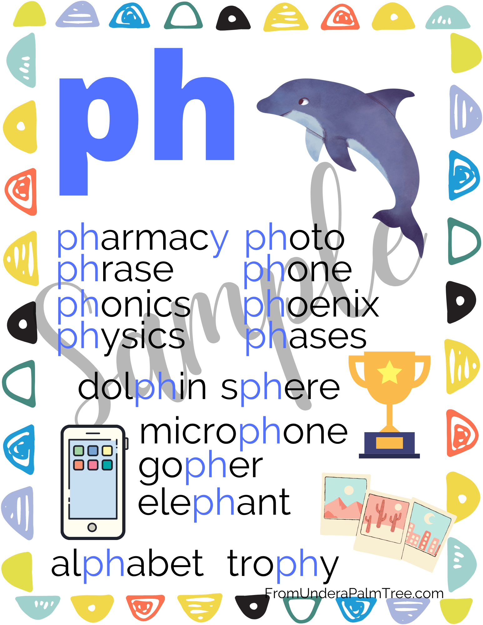 Digraphs WH WR PH Printable Pack From Under A Palm Tree