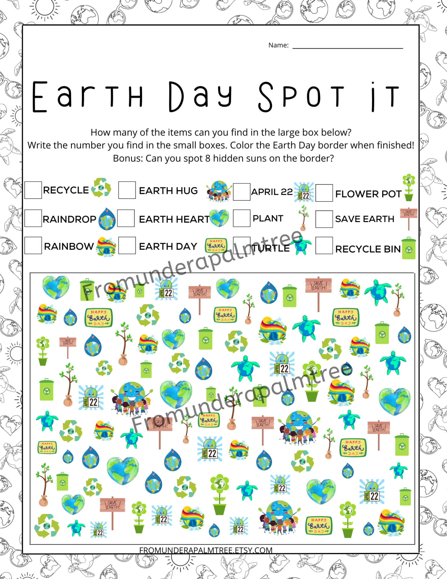 earth day | earth day worksheet | earth day printables | earth day kids activities | earth day actviity | earth day activities | kids printables | kids worksheets | earht day word search | earth day games | earth day scavenger hunt | scavenger hunt for kids | earth day spot it | earth day prompted writing worksheet | earth day coloring sheet | earth day coloring | earth day color by code | earth day color by numbers | 