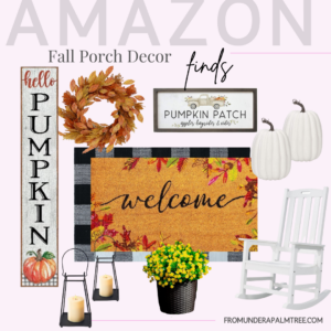 fall | fall porch decor | fall decor | front patio decor | amazon fall porch decor | amazon fall home capsule | amazon fall porch capsule | amazon finds | amazon fall finds | autumn decor | autumn porch decor | how to style my fall patio | how to style my fall porch, fall welcome mat | fall front door wreath | Fall wreath | fall porch signs | faux mums | fake mums | fall must haves | fall finds | fall haul | from under a palm tree | home decor |