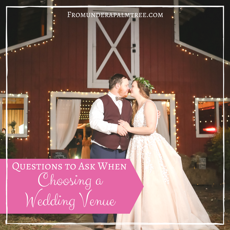 How to choose a wedding venue | Choosing a wedding venue | Questions to ask when choosing a wedding venue | Wedding Venue | Wedding | Wedding Reception | Wedding Ceremony | Bride | Groom | barn wedding | rustic wedding | elegant wedding | church wedding | beach wedding | Wedding location | indoor | outdoor | budget | wedding budget | winter wedding | summer wedding | fall wedding | Spring Wedding | wedding decorations | small wedding | simple wedding | forest wedding | 