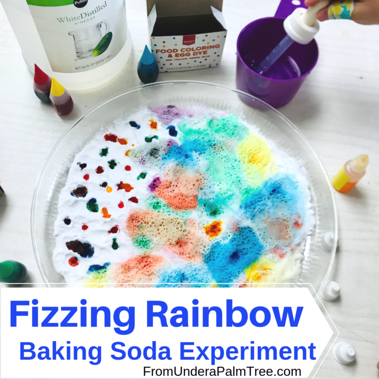 Fizzing Rainbow Baking Soda Experiment > From Under a Palm Tree