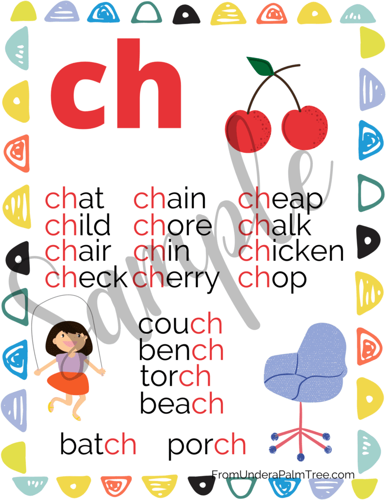 Digraphs SH, TH, CH Printable Pack > From Under a Palm Tree