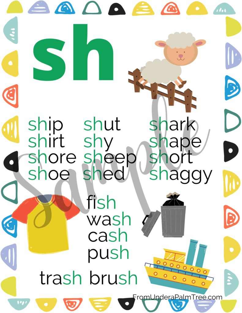 Digraphs SH, TH, CH Printable Pack > From Under a Palm Tree