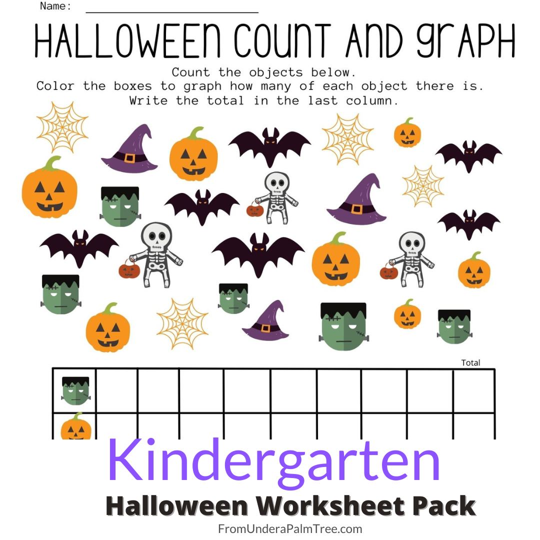 Kindergarten Halloween Worksheet Pack > From Under a Palm Tree