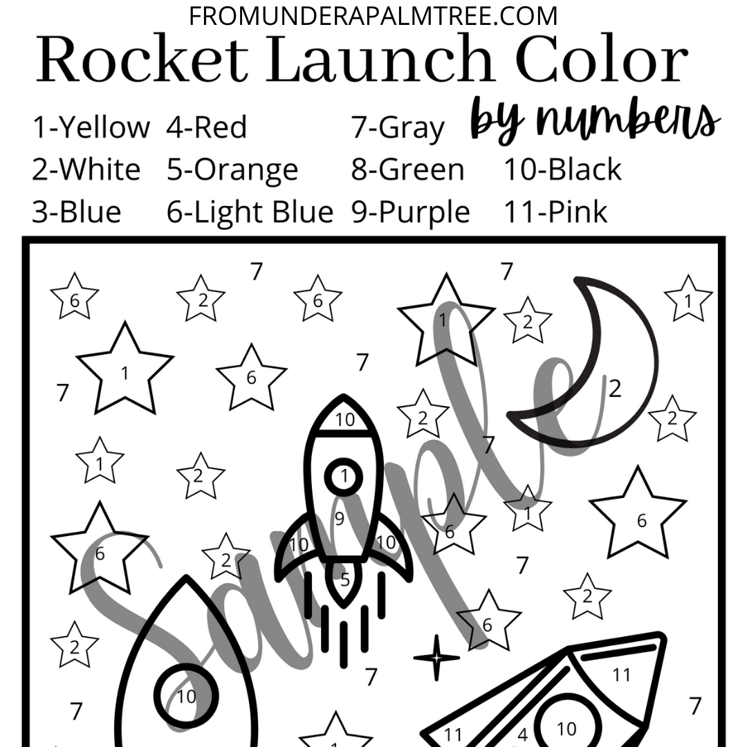 Rocket Launch Color by Numbers > From Under a Palm Tree