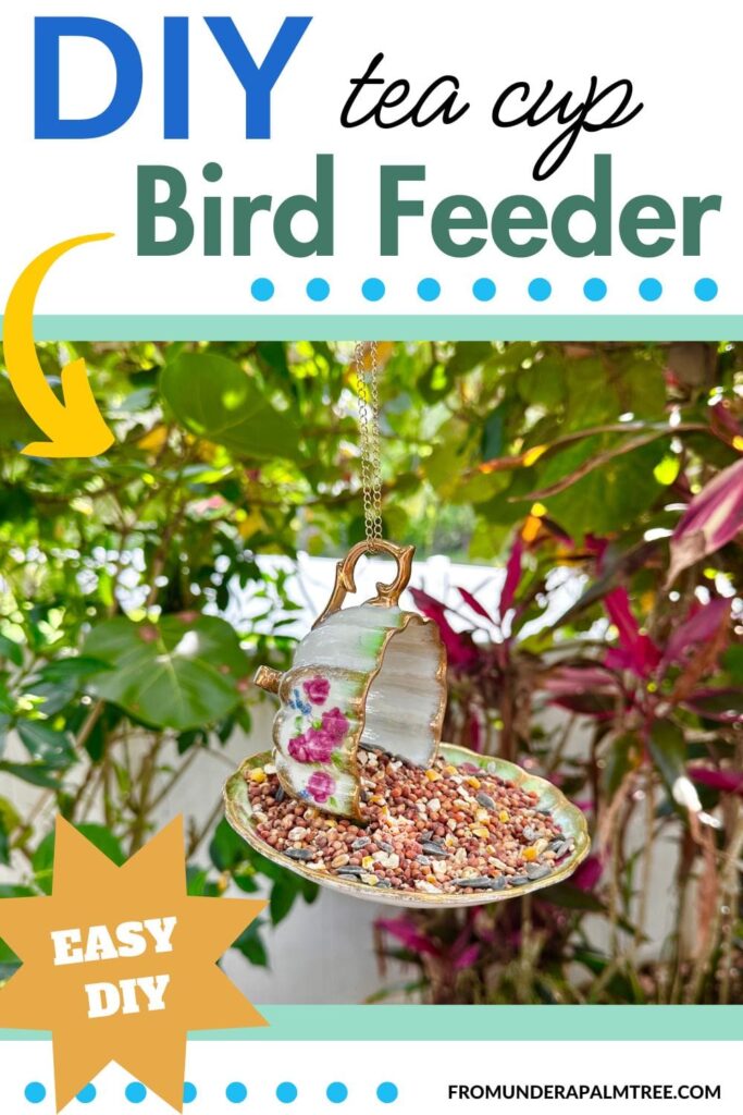 bird feeder | bird feeder craft | Bird Feeder Tea cup and saucer | bird house craft | bird house diy | bird lover | bird watcher | birding | DIY | DIY bird feeder | DIY bird house | DIY tea cup bird feeder | eco-friendly | Family | family craft | family diy | florida birds | fromunderapalmtree | garden | gardening | go green | Green living | Hanging Teacup Bird Feeder | How to make a teapot bird feeder | How to make teacup bird feeder on a pole | how to make your own bird feeder | lifestyle blog | lifestyle blogger | make this with kids | mom blogger | MomLife | Paladone Tea Cup Bird Feeder | Vintage Tea Cup Bird Feeder | spring craft | spring kids craft | summer activity for kids | summer kids craft | summer project for kids | tea cup | tea cup bird bath | tea cup bird bath diy | tea cup bird feeder | tea cup bird feeder diy how to make | Tea cup bird feeder with spoon | tea cup bird feeders diy | Tea cup DIY ideas |
